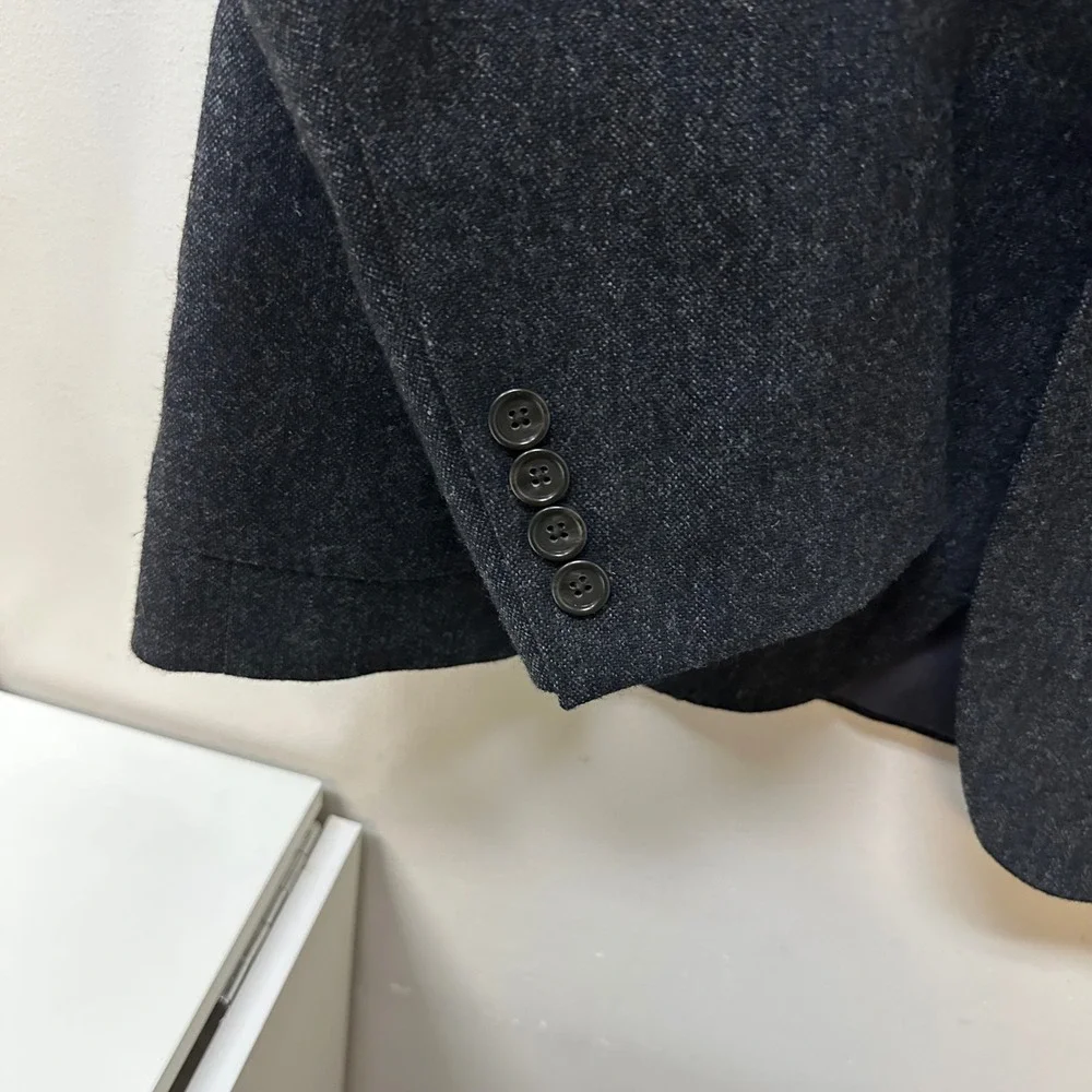 J.Crew Ludlow Slim Blazer 44L Charcoal Grey Abraham Moon Wool Suit Jacket